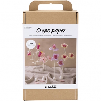 DIY Kit Crepepapir, Blomst, pastelfarver, 1pk./ 1 pk.