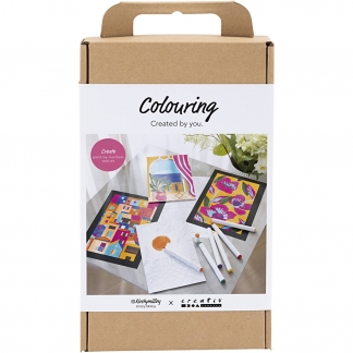 DIY Kit Farvelægning, Paint by numbers, markers, 1pk./ 1 pk.