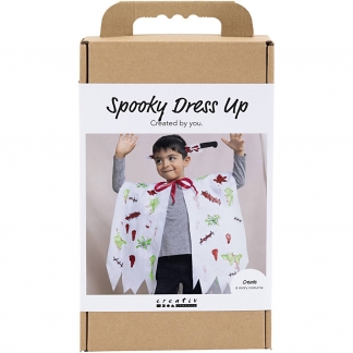 DIY Kit Spooky Udklædning, Kappe og hårbøjle, ass. farver, 1 pk.