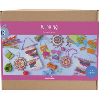 Gruppe DIY Kit Vævning, Vægophæng, ophæng, ugler, mus, ass. farver, 1 pk.