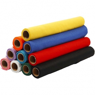 Hobbyfilt, B: 45 cm, tykkelse 1,5 mm, 180-200 g, ass. farver, 10x1 m/ 1 pk.
